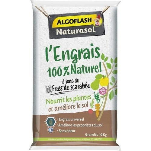 Fertilizzante naturale al 100% completo basato su Fass Scarab - Algoflash Naturasol - 10 kg