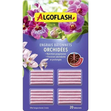 ALGOFLASH - Bastoncini fertilizzanti per orchidee 20 bastoncini