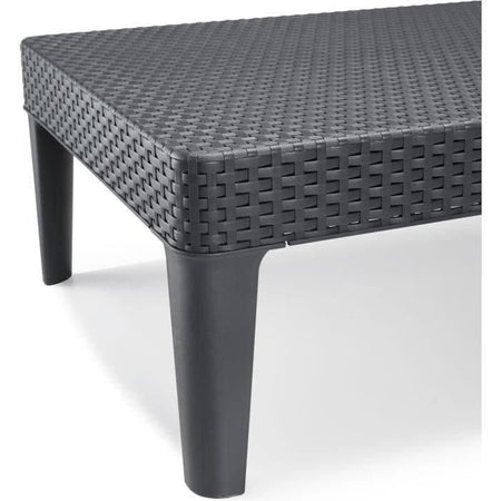 Lettino prendisole ALLIBERT JAIPUR - 4 posizioni - Imitazione resina intrecciata - Grafite