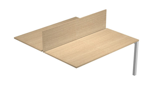 Postazione doppia aggiuntiva per scrivanie con pannello divisorio cm. 140/160/180x168x73h