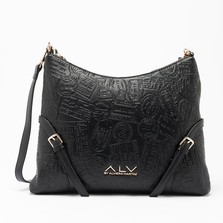 Hobo Medium bag debossed passport ALV by Alviero Martini - ALVB9202