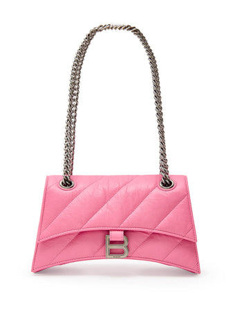 Balenciaga Borsa a Spalla Crush con Catena Silver da donna