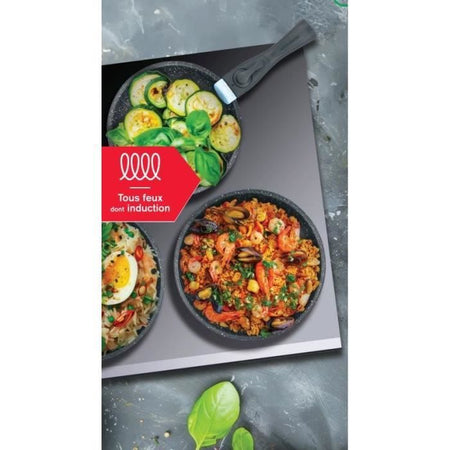 Set 3 padelle - Arthur Martin - AM2196 - 20-24-26 cm - Acciaio inox - Manico smontabile - Tutti i piani cottura, compresa l'induzione