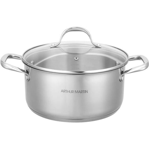 AM2513 Arthur Martin Pentola 28 cm con coperchio  Acciaio inossidabile  Tutte le fonti di calore compresa l'induzione