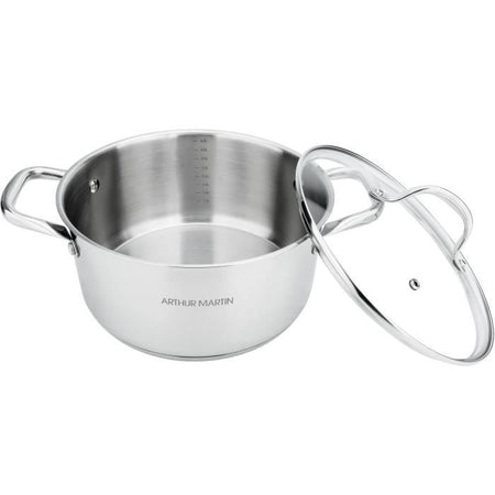 AM2513 Arthur Martin Pentola 28 cm con coperchio  Acciaio inossidabile  Tutte le fonti di calore compresa l'induzione
