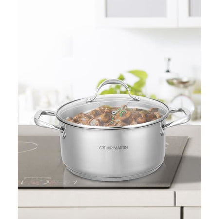 AM1022 Arthur Martin Pentola 36 cm con coperchio  Acciaio inossidabile  Tutte le fonti di calore compresa l'induzione