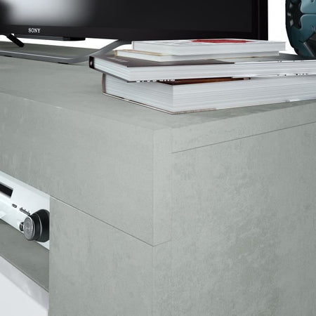 Porta TV a 2 ante AMBIT - stile moderno - grigio e bianco - L 120 cm