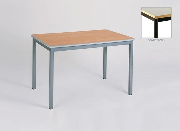 Tavolo da mensa aziendale con telaio in tubo di acciaio e piano per 6 o 8 persone cm. 180x80