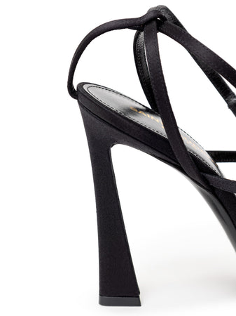 Saint Laurent Sandali con Tacco in Crepe Satin Saint Laurent da donna