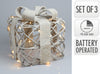 Pacchi regalo natalizi con LED luminosi, decorazione natalizia set da 3
