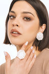 Anello elastico con pietra esagonale in acrilico | MYA ACCESSORIES