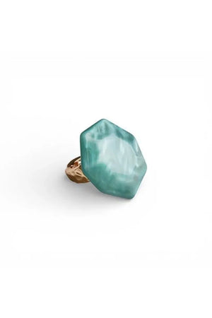 Anello elastico con pietra esagonale in acrilico | MYA ACCESSORIES