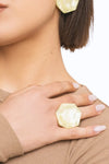Anello elastico con pietra esagonale in acrilico | MYA ACCESSORIES