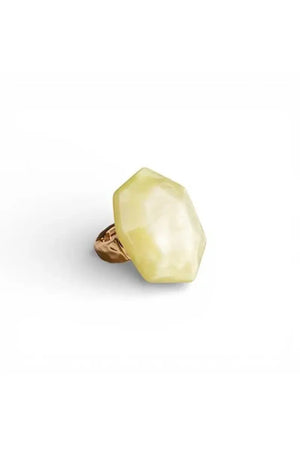 Anello elastico con pietra esagonale in acrilico | MYA ACCESSORIES