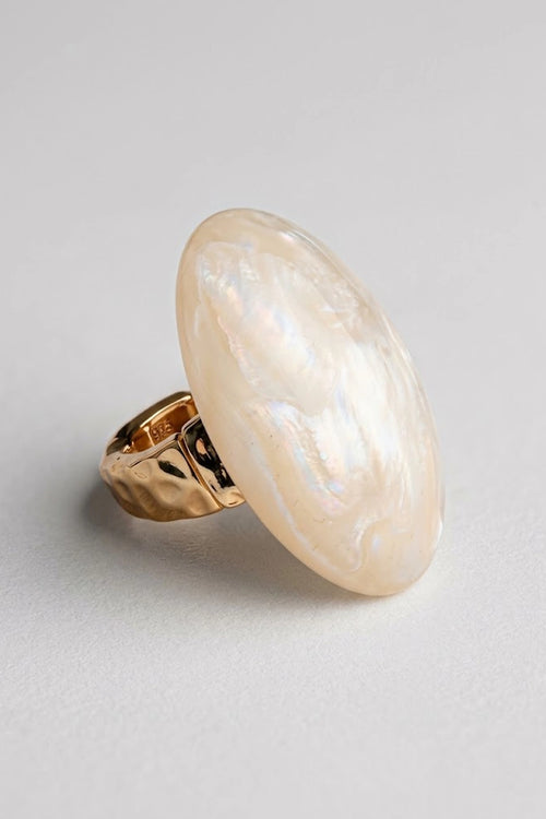 Anello elastico con pietra ovale in acrilico | MYA ACCESSORIES