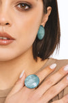 Anello elastico con pietra tonda in acrilico | MYA ACCESSORIES