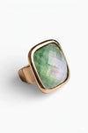 Anello elastico con pietra quadrata in acrilico | MYA ACCESSORIES