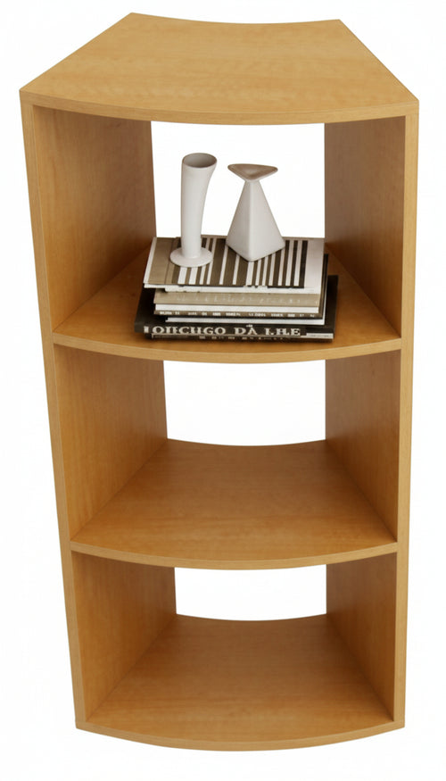 Libreria angolare a 45 con due ripiani a giorno cm. 27,4/49,8x60x91h