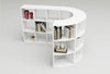 Libreria angolare a 45 con due ripiani a giorno cm. 27,4/49,8x60x91h