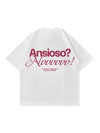 ANXIETY - T-Shirt Bianca Boxy Fit 100% Cotone Made in Italy