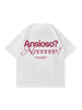 ANXIETY - T-Shirt Bianca Boxy Fit 100% Cotone Made in Italy