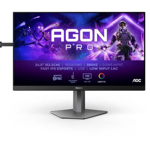 Schermo PC - AOC - AG256FS - 24,5 FHD - Pannello IPS - 390Hz - 0,3ms - Altezza regolabile - 2 HDMI 1 DP - Adaptive Sync - Nero