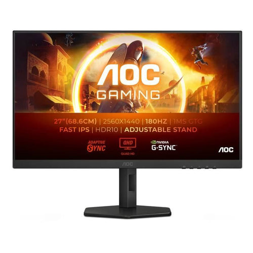 Schermo PC - AOC - Q27G4XF - 27 QHD - Pannello IPS - 180Hz - 0,5ms - Altezza regolabile - 1 HDMI 1 DP - Adaptive Sync - Nero