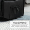 AOS57 Poltrona Relax Reclinabile Tasche Laterali, 100x89x100cm, Nera