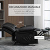AOS57 Poltrona Relax Reclinabile Tasche Laterali, 100x89x100cm, Nera