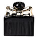 Portacandela profumo in ceramica nero per decorazione ambienti h 11 cm
