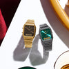 CASIO VINTAGE Mod. EDGY COLLECTION GUN METAL - EMERALD GREEN