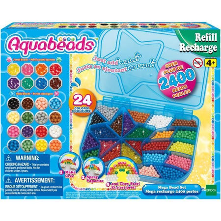 The Mega Recarge 2400 Pearls - Aquabeads - 31502 - 24 colori