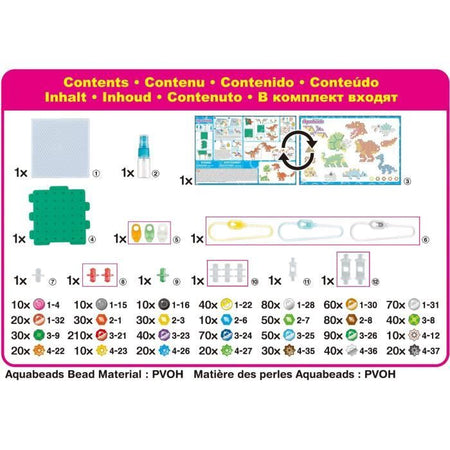 The Land of Dinosaurs - Aquabeads - Perle che si attaccano con l'acqua