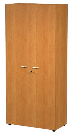 Libreria da ufficio in legno di vario colore con piani e ante battenti cm. 90x45,8x200h