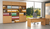 Libreria da ufficio in legno di vario colore con piani e ante battenti cm. 90x45,8x200h