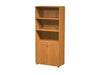 Libreria armadio da ufficio con piani a giorno e ante battenti in legno cm. 90x45,8x200h