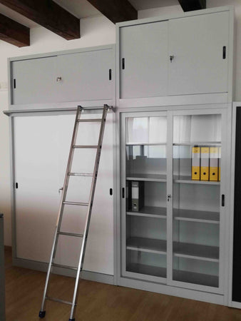 Armadio archiviazione documenti con ante scorrevoli in melaminico cm. 120x45x155h