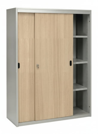 Armadio metallico con ante scorrevoli in melaminico per ufficio cm. 150x45x155h
