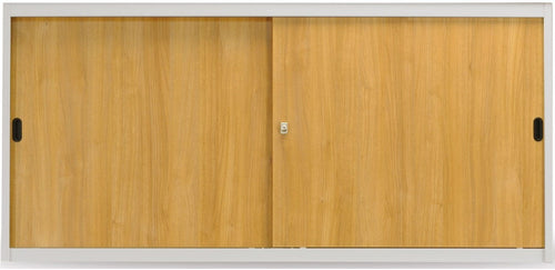 Armadio metallico ad ante scorrevoli per ufficio con ante in melaminico cm. 150x45x90h
