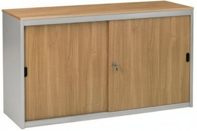 Armadio archivio ufficio ad ante scorrevoli in legno verniciato cm. 150x45x69h