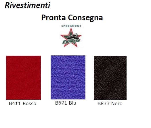 Poltrona ignifuga con ruote per uffici operativi in tessuto di vario colore
