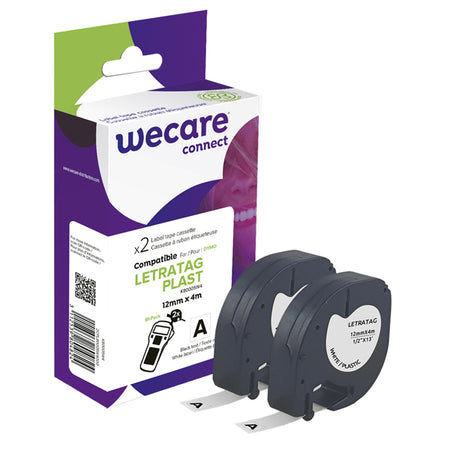 Armor Nastro Compatibile Plastica Dymo Letratag 12Mmx4M Bianco
