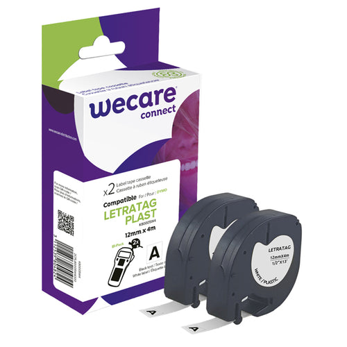 Armor Nastro Compatibile Plastica Dymo Letratag 12Mmx4M Bianco