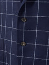 Malo Giacca in lana blu a quadri a contrasto da uomo
