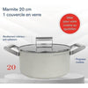 Pentola - ARTHUR MARTIN - AM0063 - 20 cm con coperchio - Alluminio forgiato - Tutte le fonti di calore compresa induzione + forno