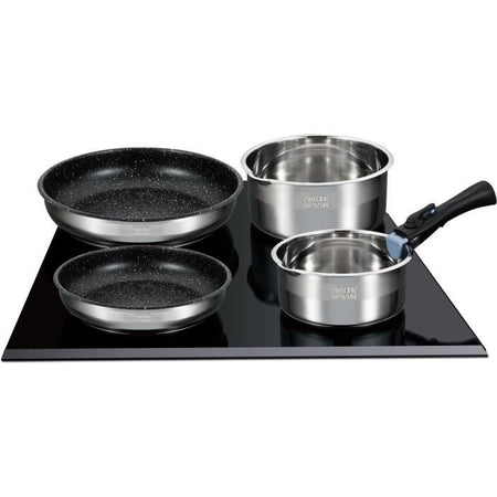 Arthur Martin AM2493 Batteria da cucina a 8 parti - acciaio inossidabile - manico rimovibile - tutte le luci inclusa l'induzione