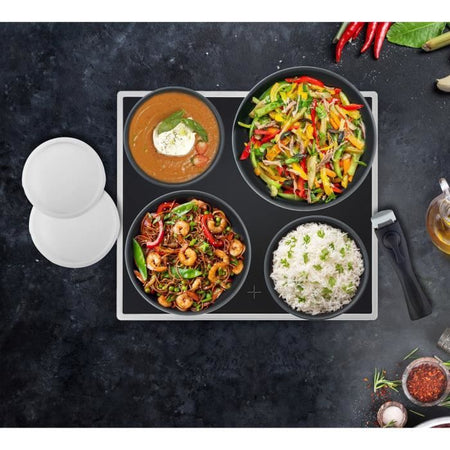 Batteria di cottura 10 camere Arthur Martin - Aluminio - Tutte le luci tranne l'induzione - nero