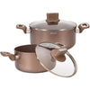 Set di pentole - ARTHUR MARTIN - AM9820 - 20-24 cm con coperchio in vetro - Alluminio - Tutte le fonti di calore compresa l'induzione