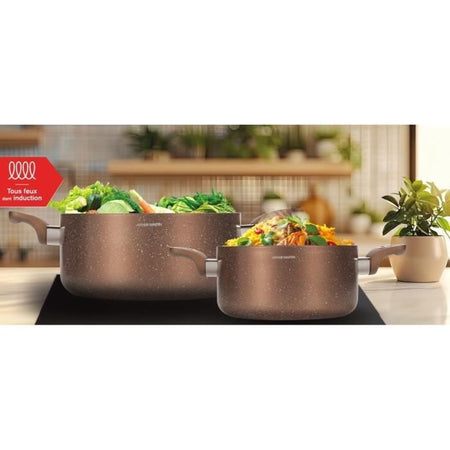 Set di pentole - ARTHUR MARTIN - AM9820 - 20-24 cm con coperchio in vetro - Alluminio - Tutte le fonti di calore compresa l'induzione