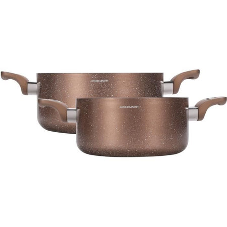 Set di pentole - ARTHUR MARTIN - AM9820 - 20-24 cm con coperchio in vetro - Alluminio - Tutte le fonti di calore compresa l'induzione